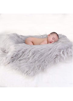 Generic Baby Newborn Fur Photography Photo Props Blanket rug Background Backdrops - Grey  - Image 3