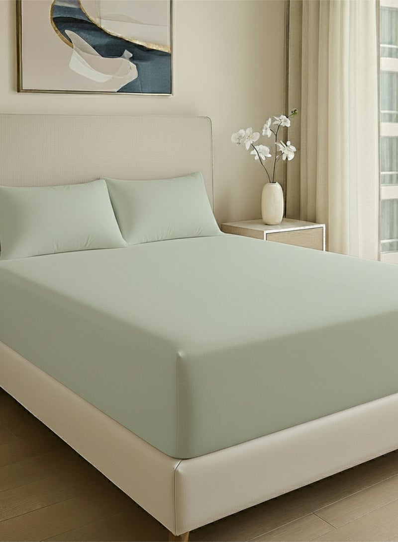 Cloud Scape Linen 600 Thread Count Egyptian Cotton Sheet Set( Single, Mineral) - Image 1