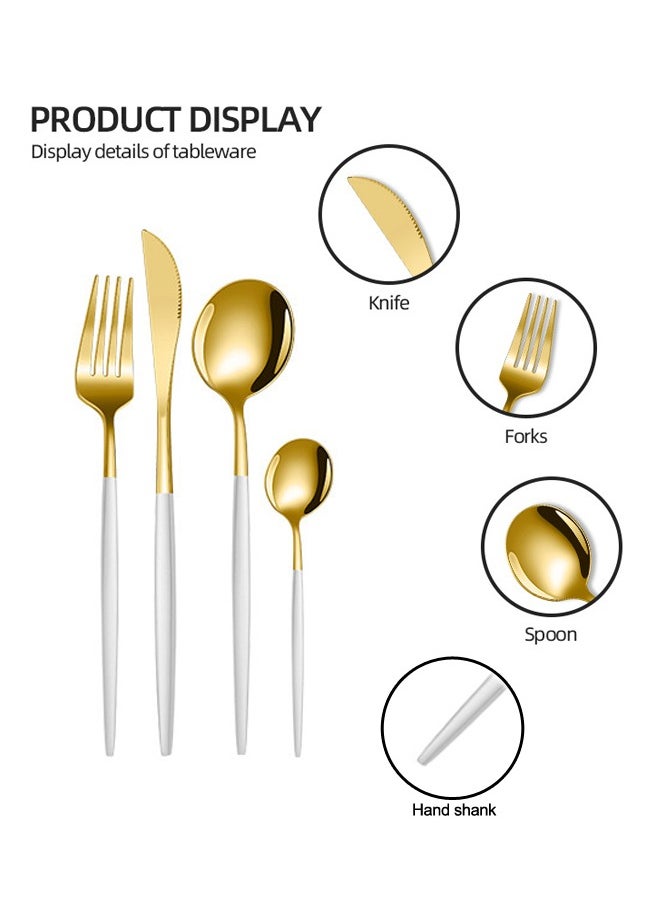 XIANGYU 24pcs Flatware Set Food-Grade Stainless Steel Tableware Cutlery Set Mirror Finished Utensil Sets for Home Restaurant  - Image 3