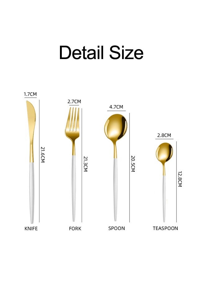 XIANGYU 24pcs Flatware Set Food-Grade Stainless Steel Tableware Cutlery Set Mirror Finished Utensil Sets for Home Restaurant  - Image 2