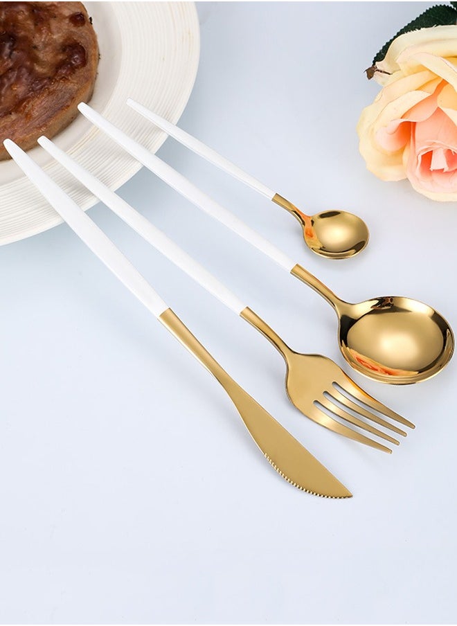 XIANGYU 24pcs Flatware Set Food-Grade Stainless Steel Tableware Cutlery Set Mirror Finished Utensil Sets for Home Restaurant  - Image 4