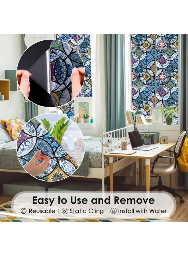 DKTIE Frosted Window Film Non-Adhesive Privacy Window Film Frosted Window Sticker Static Cling Door Film Self Static-Cling Decorative Window Cling for Home Office UV Protection 35.4In.by 78.7In. - Image 4