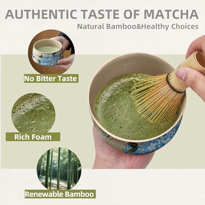 DMG TECH Matcha Whisk Set Matcha Set With Matcha Bowl Matcha Bamboo Whisk Scoop Whisk Holder Stainless Steel Tea Sifter Tea Making Kit Gift For Lover Friend Family - Image 5