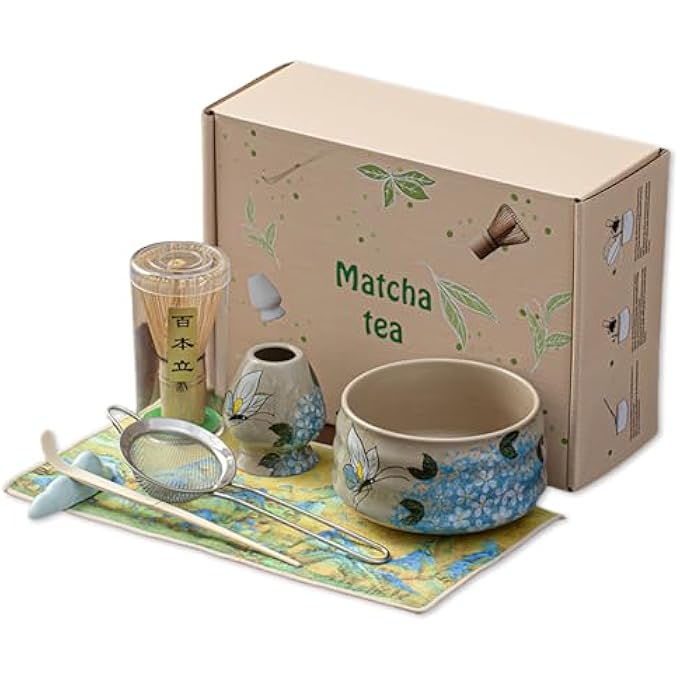 DMG TECH Matcha Whisk Set Matcha Set With Matcha Bowl Matcha Bamboo Whisk Scoop Whisk Holder Stainless Steel Tea Sifter Tea Making Kit Gift For Lover Friend Family - Image 2