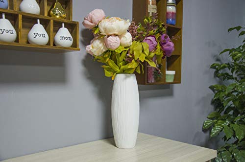 د'يفين ديف D'Vine Dev 11 Inch White Ceramic Flower Vase Waterfall إناء مزهرية للديكور المنزلي VS-WF-11 - Image 5