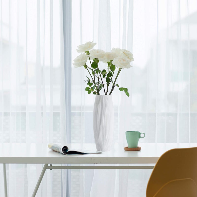 د'يفين ديف D'Vine Dev 11 Inch White Ceramic Flower Vase Waterfall إناء مزهرية للديكور المنزلي VS-WF-11 - Image 2