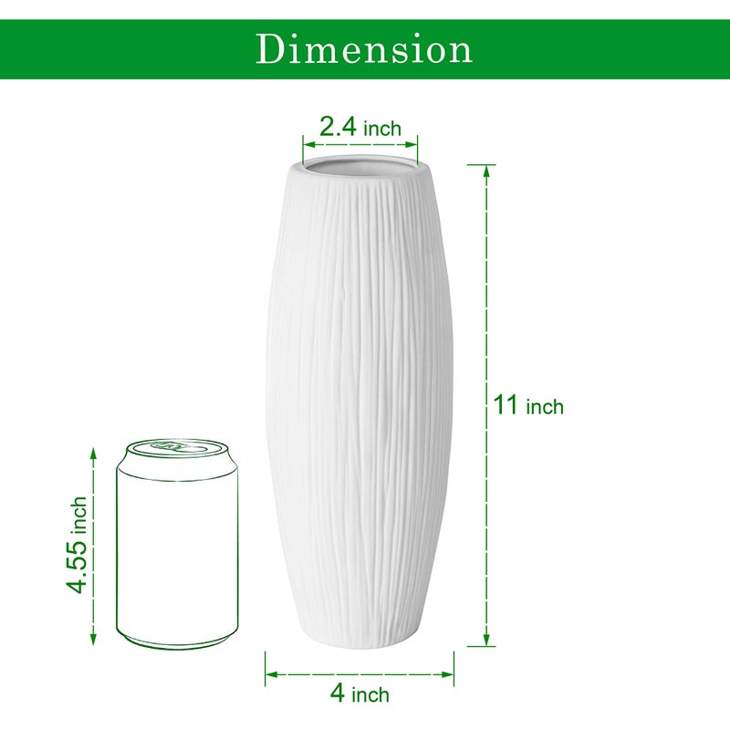 د'يفين ديف D'Vine Dev 11 Inch White Ceramic Flower Vase Waterfall إناء مزهرية للديكور المنزلي VS-WF-11 - Image 3
