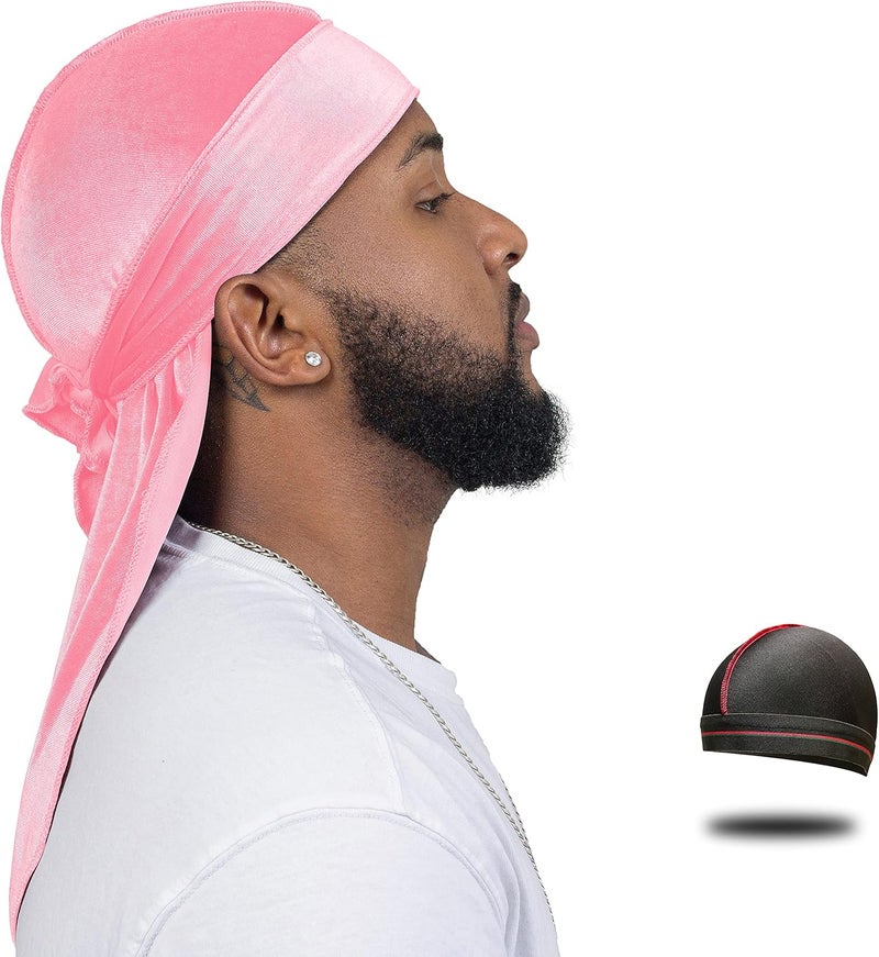ForceWave Velvet Durag for Men Wave Cap Velvet Dorag for Men Women 360 Wave - Image 1