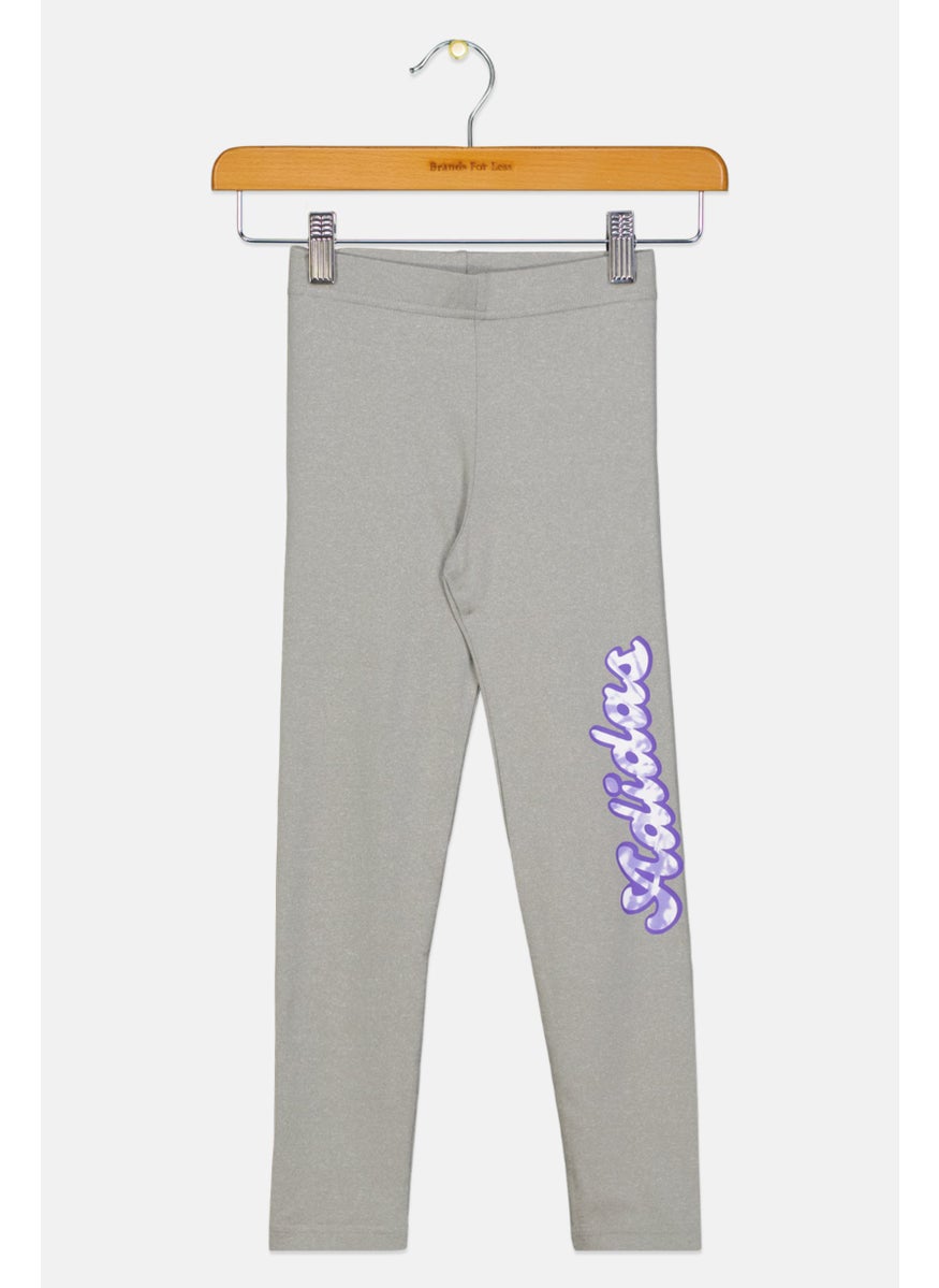 Adidas Toddlers Girl Brand Logo Leggings, Grey  - Image 1