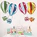 CHengQiSM 4D Color Hot Air Balloon Aluminum Decorations Red Blue Green Golden Helium Mylar Foil Balloons Party Hot Air Balloon Floating Foil Balloons for Kids Themed Birthday Party Decor Supplies4pcs - Image 3