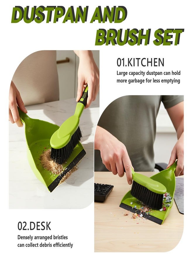BAOYINGTE Dust Pan, Dustpan and Brush Set, Hand Broom and Dustpan Set, Small Dustpan and Brush Set, Mini Broom for use on Kitchen Floors, Tables, and Animal Cages Cleaning.（Green） - Image 4