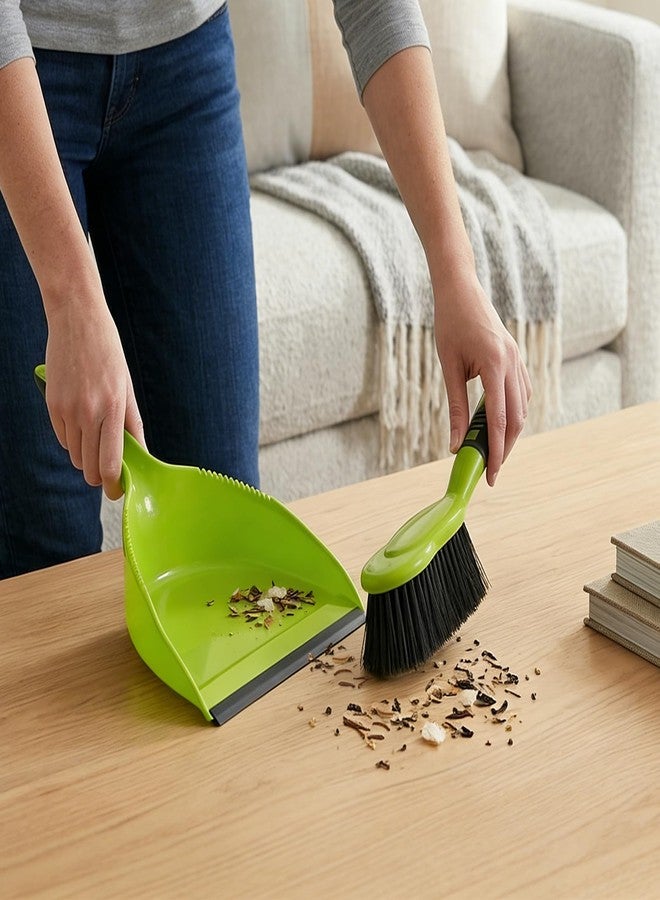 BAOYINGTE Dust Pan, Dustpan and Brush Set, Hand Broom and Dustpan Set, Small Dustpan and Brush Set, Mini Broom for use on Kitchen Floors, Tables, and Animal Cages Cleaning.（Green） - Image 3