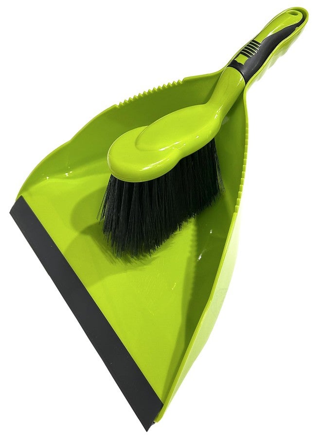 BAOYINGTE Dust Pan, Dustpan and Brush Set, Hand Broom and Dustpan Set, Small Dustpan and Brush Set, Mini Broom for use on Kitchen Floors, Tables, and Animal Cages Cleaning.（Green） - Image 1