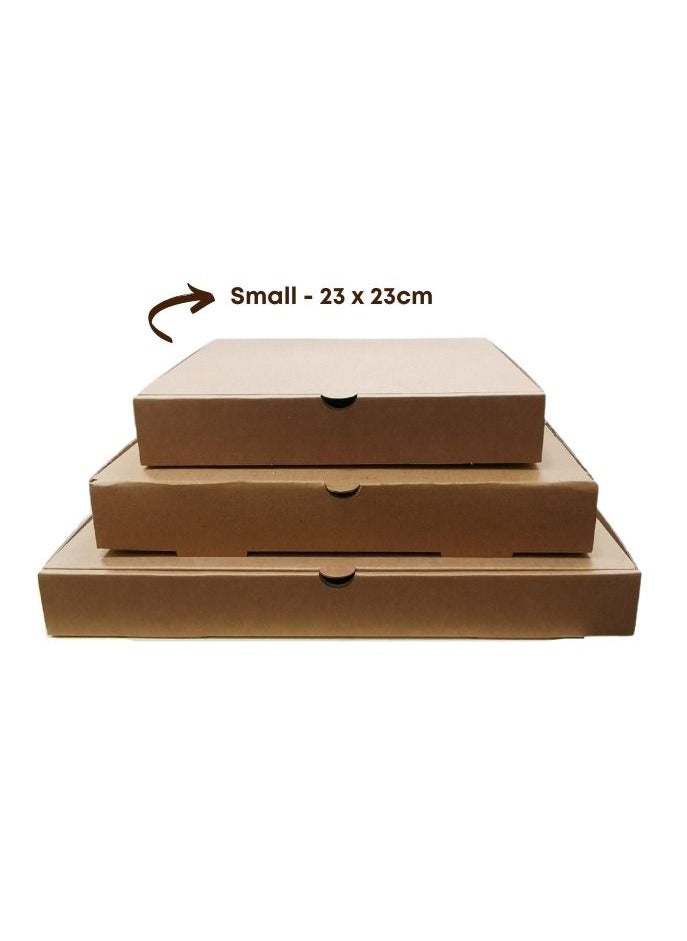 YASHTECH Eco friendly Disposable 23 x 23cm Kraft Brown Pizza Boxes 100 Pcs  - Image 3