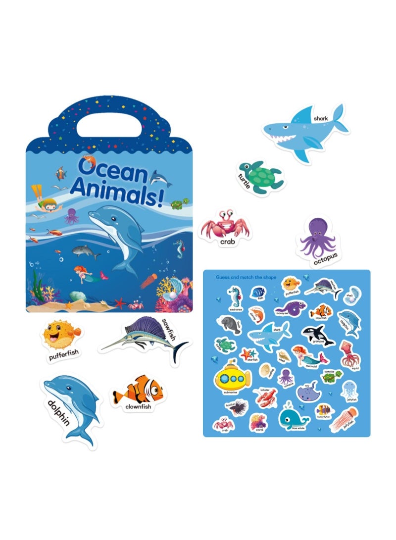 Captaintech Reusable Sticker Books for Kids Dinosaur Toys Sticker Book Toys for 1 2 3 5 Year Old Boy Girl Gifts Reusable Static Sticker Learning Toys for Toddlers Great Birthday Gift - Image 3