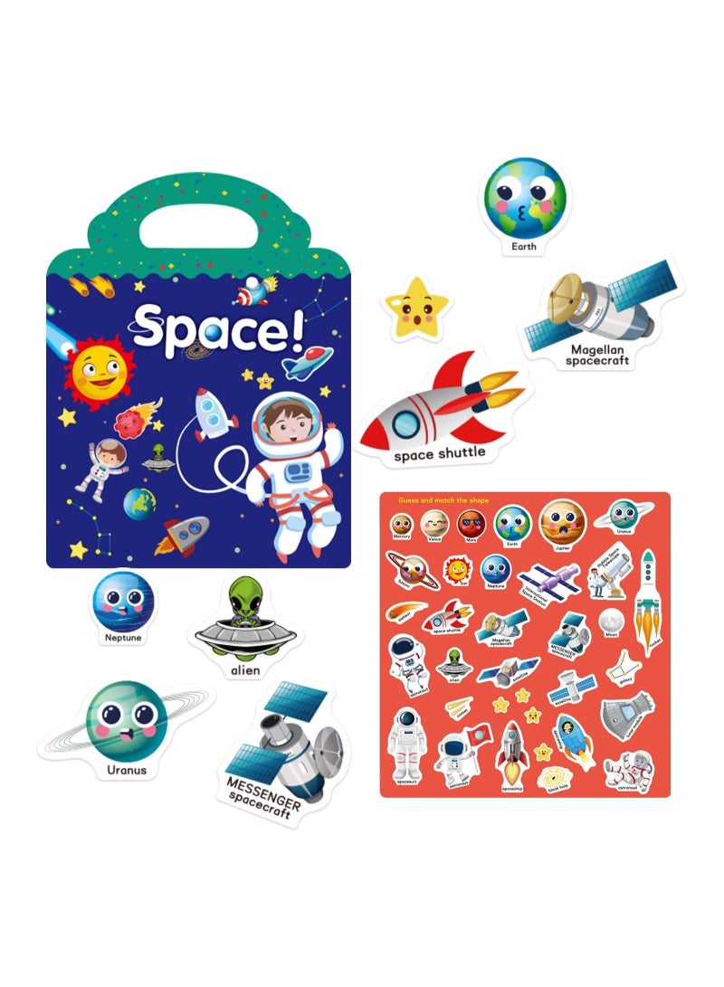 Captaintech Reusable Sticker Books for Kids Dinosaur Toys Sticker Book Toys for 1 2 3 5 Year Old Boy Girl Gifts Reusable Static Sticker Learning Toys for Toddlers Great Birthday Gift - Image 5