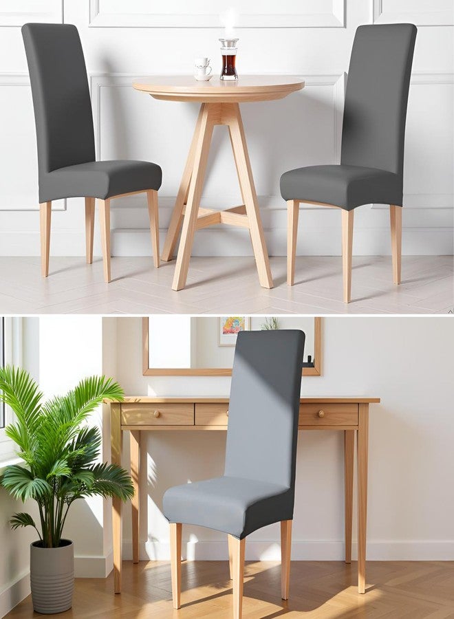 Dioxide High Stretch Chair Covers for Dining Chairs, Removable Washable Dining Chair Covers Set of 6, Soft Kitchen Chairs Seat Covers Protectors for Home Party Hotel Restaurant Banquet - Image 3