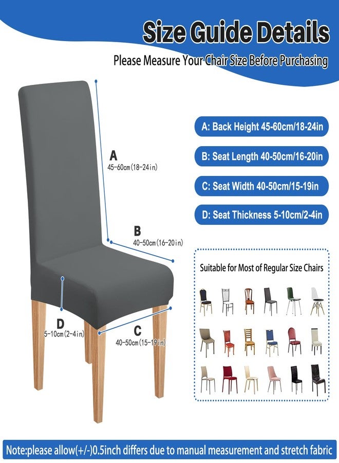 Dioxide High Stretch Chair Covers for Dining Chairs, Removable Washable Dining Chair Covers Set of 6, Soft Kitchen Chairs Seat Covers Protectors for Home Party Hotel Restaurant Banquet - Image 4