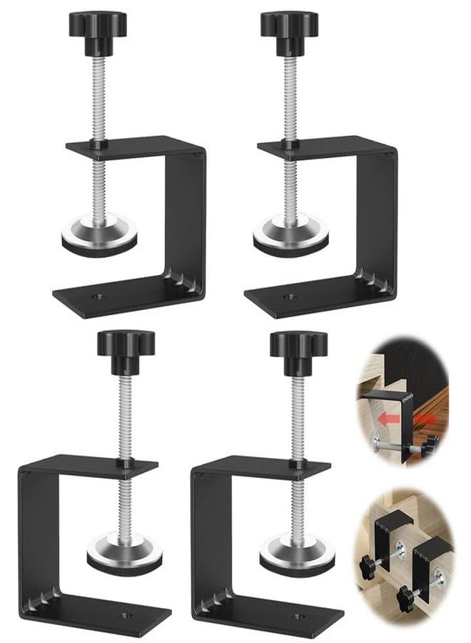 JEEJINYAN® 4 Pcs C Clamps, Drawer Front Installation Clamps, Cold-Rolled Steel Clamps for Woodworking, Can Be Used as Door Installation Tools and Cabinet Tools, Black - Image 1