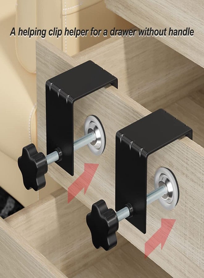 JEEJINYAN® 4 Pcs C Clamps, Drawer Front Installation Clamps, Cold-Rolled Steel Clamps for Woodworking, Can Be Used as Door Installation Tools and Cabinet Tools, Black - Image 3