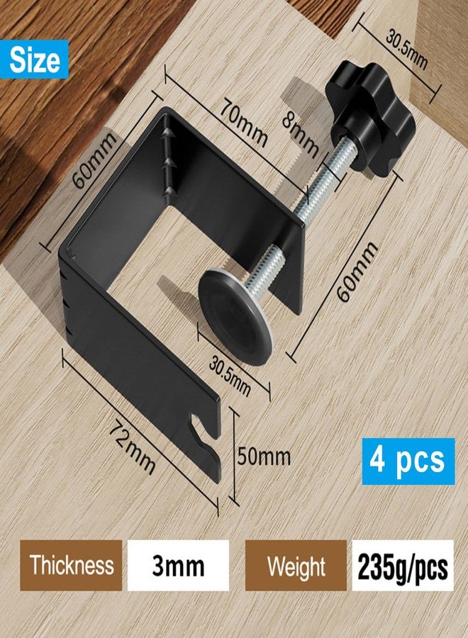 JEEJINYAN® 4 Pcs C Clamps, Drawer Front Installation Clamps, Cold-Rolled Steel Clamps for Woodworking, Can Be Used as Door Installation Tools and Cabinet Tools, Black - Image 2