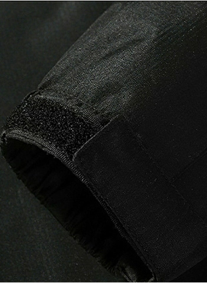 Loquat Men's Thicken Jacket Warm Winter Waterproof Windbreaker Detachable Hat Coat Grey/Black  - Image 2