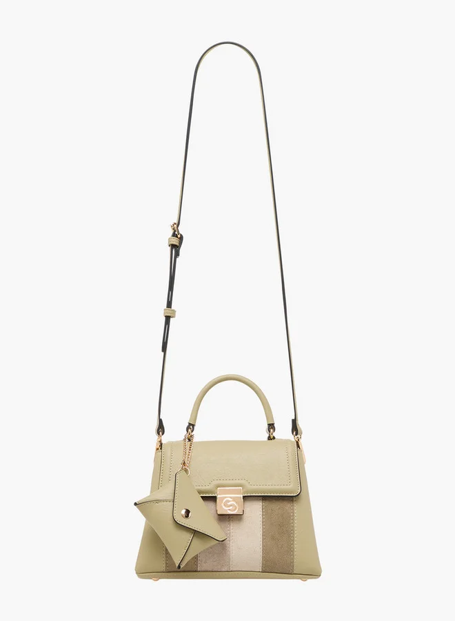 Celeste Colourblock Satchel Bag with Top Handle and Detachable Purse