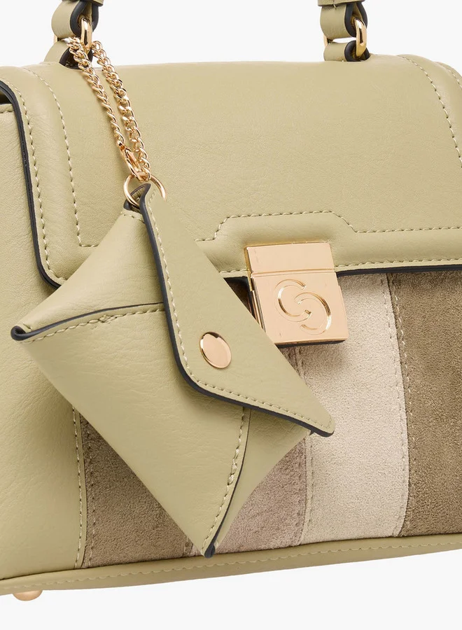 Celeste Colourblock Satchel Bag with Top Handle and Detachable Purse