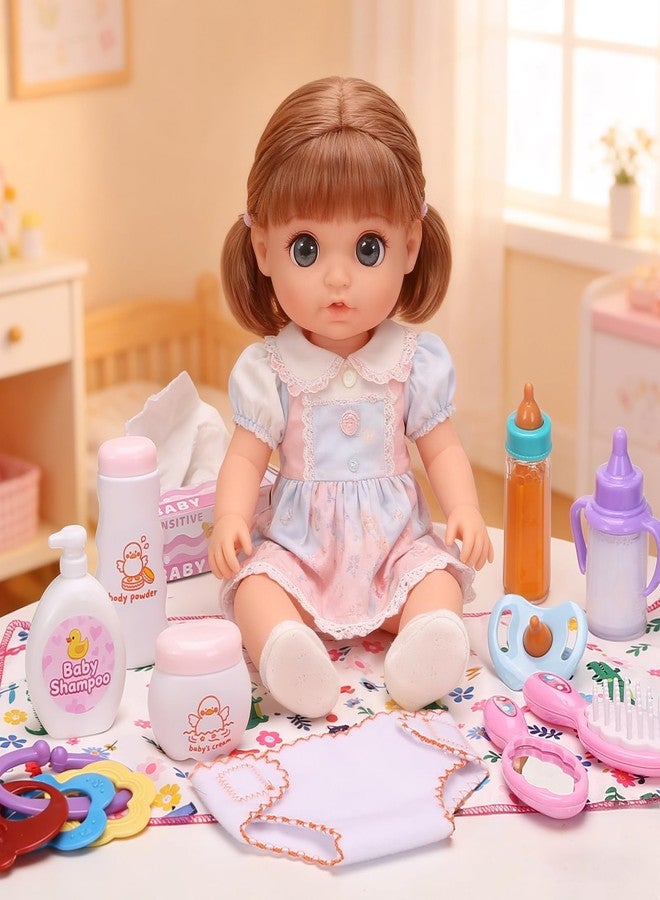 Uzoxlsn Baby Doll Accessories Set in Gift Box, 16 Pack Baby Doll Feeding Caring Kit with Pacifiers & Diaper Bag & Magic Bottles, Birthday / Christmas Party Goody Bag Stuffer, Toddler Kid Girl Pretend Play Toy - Image 4