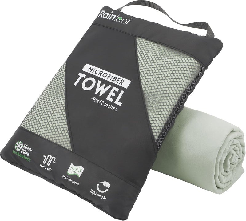 Rainleaf Microfiber Towel Perfect Travel & Gym & Camping Towel. Quick Dry - Super Absorbent - Ultra Compact - Lightweight. Suitable for Trip, Beach, Shower, Backpacking, Pool - Image 1