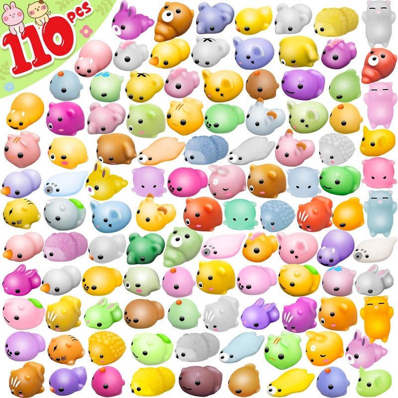 Dioju 110 Pcs Mochi Squishy Toy Mini Kawaii Squishies Bulk Sensory Fidget Toys Goody Bag Party Favors for Kids Classroom Prizes Pinata Filler Carnival Stocking Stuffers Christmas Birthday Gifts - Image 4