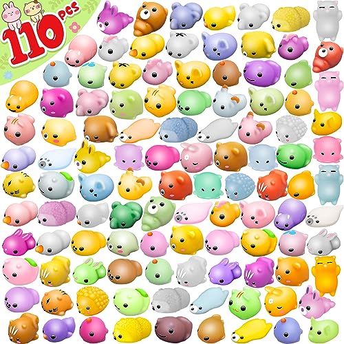 Dioju 110 Pcs Mochi Squishy Toy Mini Kawaii Squishies Bulk Sensory Fidget Toys Goody Bag Party Favors for Kids Classroom Prizes Pinata Filler Carnival Stocking Stuffers Christmas Birthday Gifts - Image 1