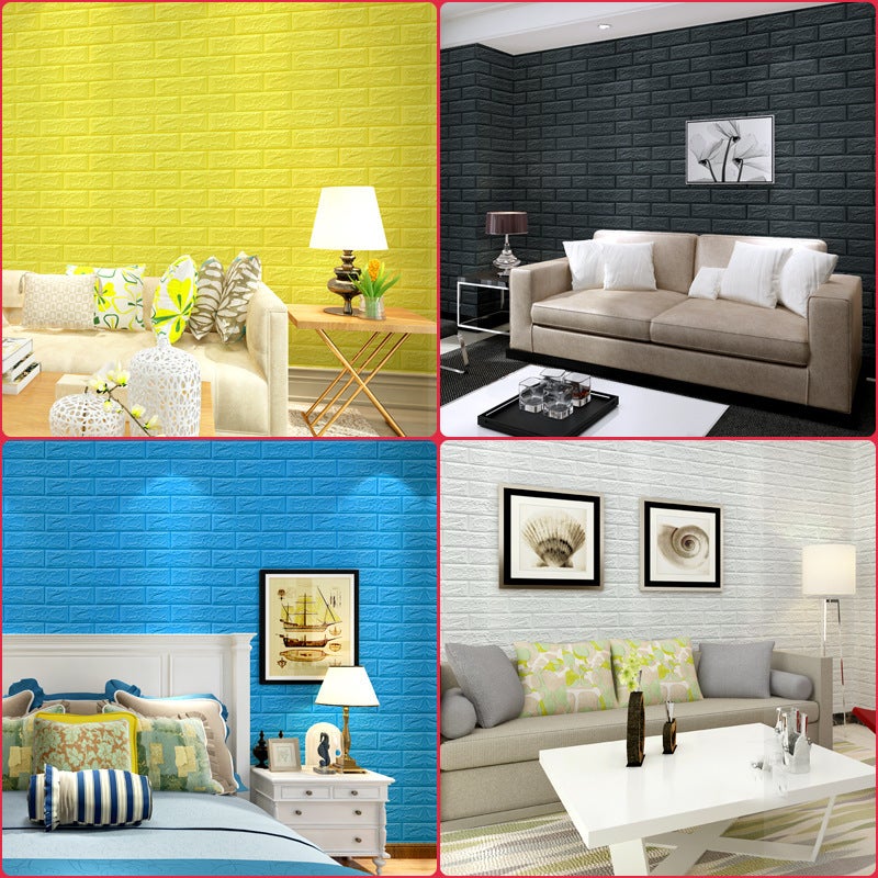 35X38.5 Small Size 3D Stereo Wall Stickers Wall Decoration Wallpaper Xpe Foam Self-Adhesive Brick Pattern Wallpaper - Image 4