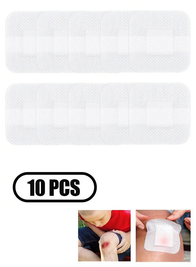 10 Pcs Bordered Gauze Island Dressing, 4"x4" Sterile Adhesive Wound Bandages, Breathable & Comfortable for Wound Care, First Aid Supplies - Image 1