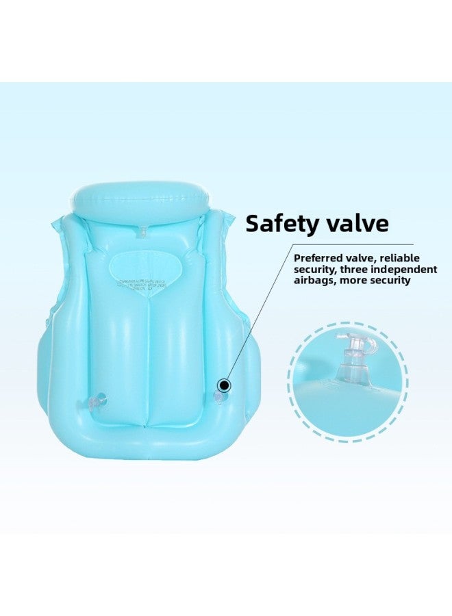 Loquat Inflatable ABC Swimsuit Thickened PVC Buoyancy Vest Swimming Leak-proof Children's Life Jacket Swimming Vest Manufacturers-Color:Yellow- - Image 4