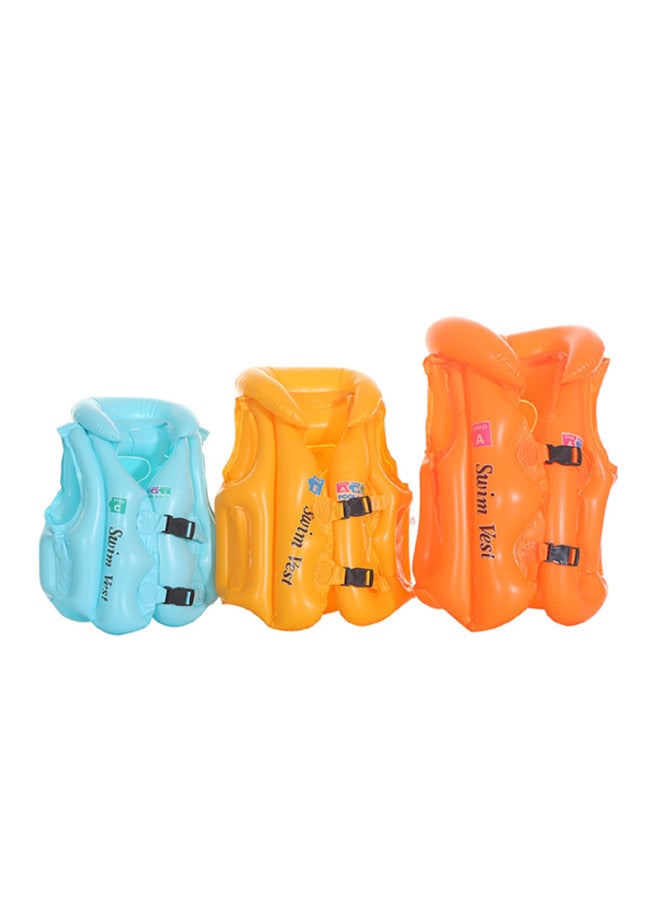Loquat Inflatable ABC Swimsuit Thickened PVC Buoyancy Vest Swimming Leak-proof Children's Life Jacket Swimming Vest Manufacturers-Color:Yellow- - Image 5