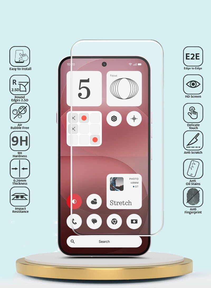 GMAX Nothing Phone (4a) Pro 5G 2026 GMAX Premium Series Curved Edges 9H 2.5D Tempered Glass Screen Protector - Clear - Image 2