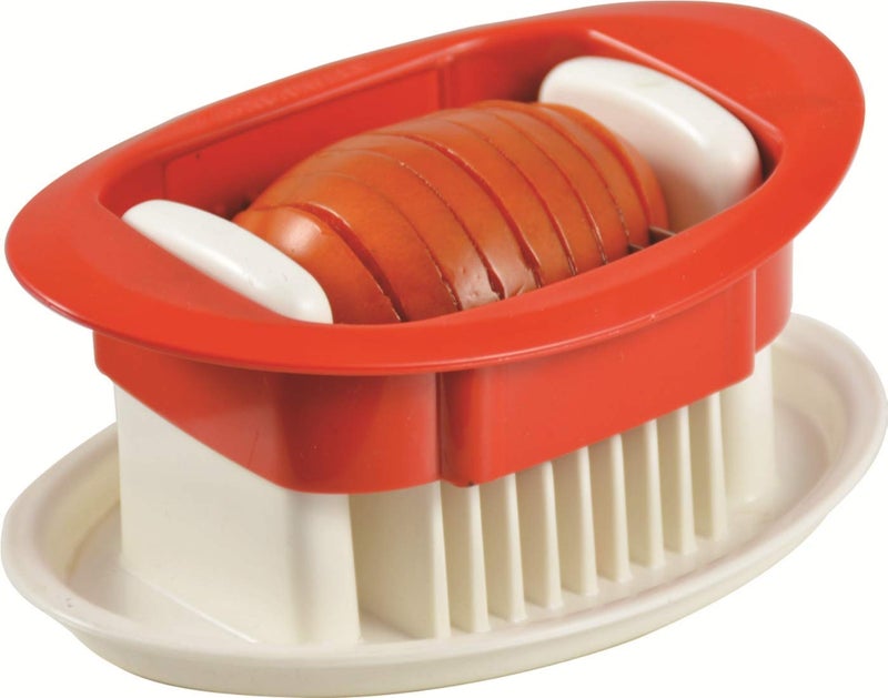 KIDINGTON Stainless Steel Sharp Blade Perfect Slicer Cutter for Tomato Onion Egg Vegetable Salad Maker with Safety Holder - Image 1