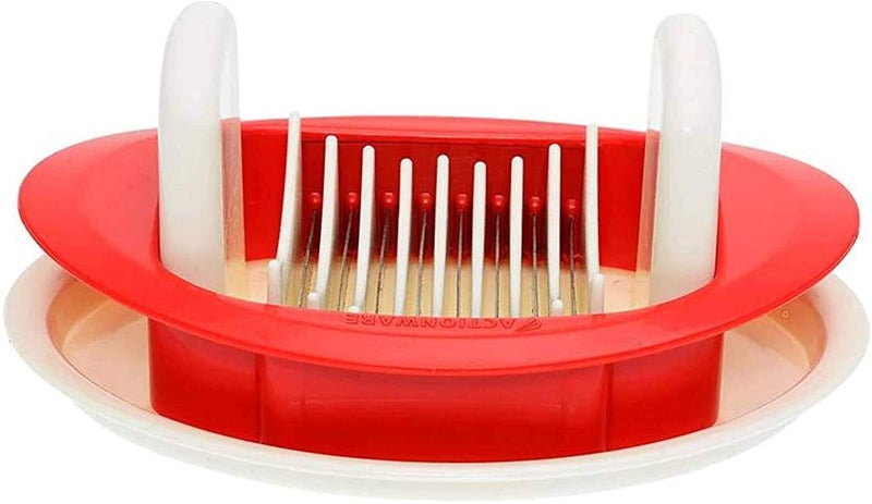 KIDINGTON Stainless Steel Sharp Blade Perfect Slicer Cutter for Tomato Onion Egg Vegetable Salad Maker with Safety Holder - Image 3