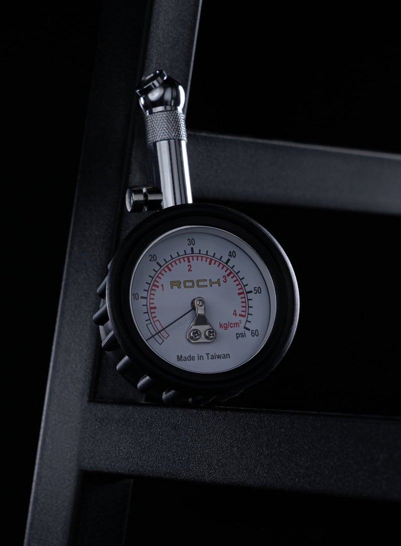 روك مقياس ضغط هواء الاطارات احترافي عالي الحساسية. حساس ضغط الاطارات ضد الاهتزازات. عيار هواء اطارات السياره بمؤشر دقيق. حساس كفرات بدقة ANSI من الدرجة B. معيار هواء مع زر تحرير. أسود - Image 5