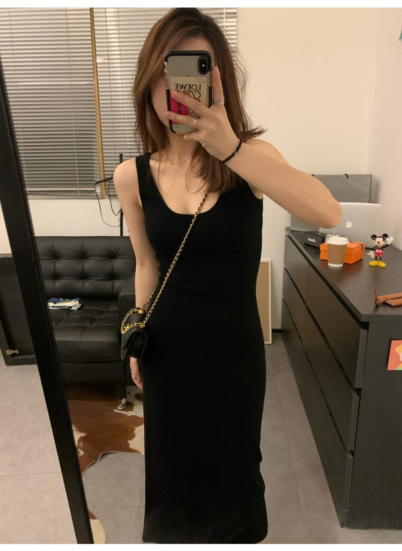 Generic 100% Versatile Long Casual Slim Fit Vest Dress No Sleeve Base Layer Strapless Skirt Women In Various Sizes YF402 Black 