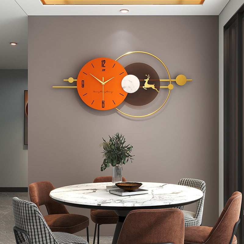 Light Luxury Round Wall Clock – Modern Decorative Battery-Operated Clock for Living Room - Image 3