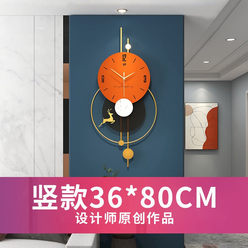 Light Luxury Round Wall Clock – Modern Decorative Battery-Operated Clock for Living Room - Image 1