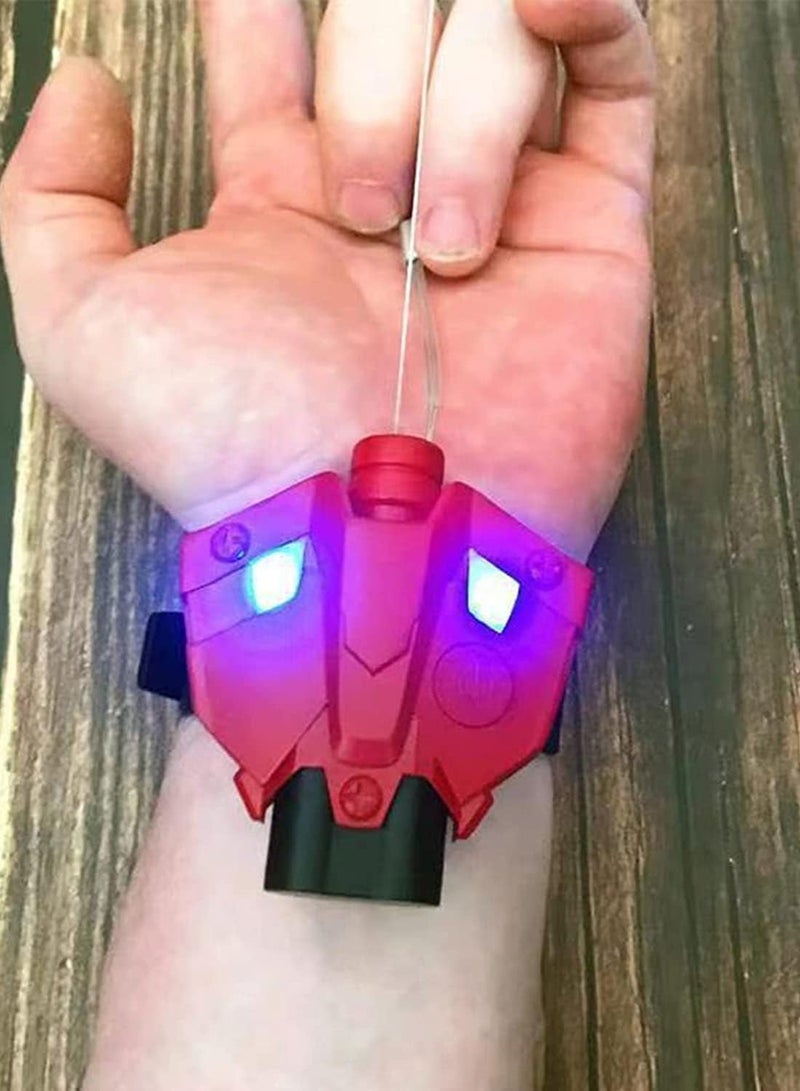 Y&D Launcher String Shooters Toy, 9.6ft Real Rope - Can Grab Small Objects，DIY Superhero with Magnetic Sensor Light, Wrist Transmitter Realistic Great Gift (Red) - Image 3