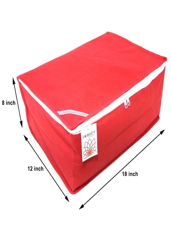 INDOZY Non Woven Saree Cover/Saree Bag/Storage Bag Set 90 GSM Fabric (SC-RPBC-3) - Image 3