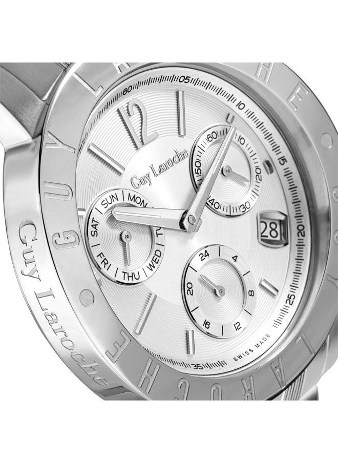 Guy Laroche Alex Men's 42mm Multifunction Swiss Watch with Silver Stainless Steel Bracelet  - Image 4