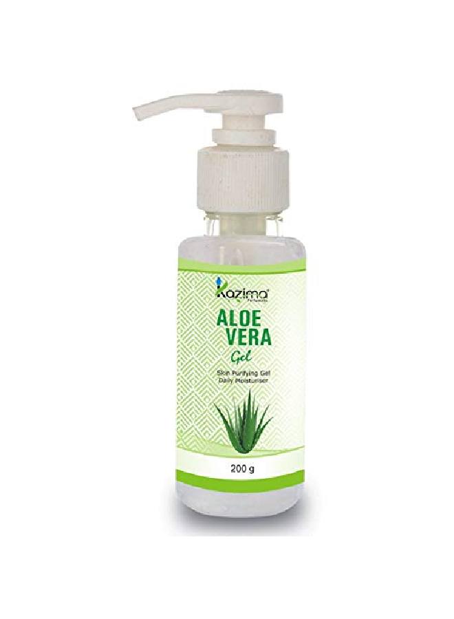 KAZIMA Aloe Vera Gel Raw 100% Pure l Gel Ideal for Skin Treatment Face Acne Scars Hair care Moisturizer & Dark Circles (200 Gram)  - Image 2