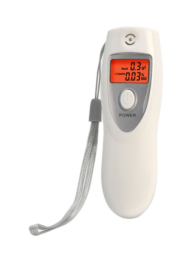 NIBEMINENT Breathalyzer Portable Digital Breath Alcohol Tester White 15.00x2.20x7.70cm - Image 1