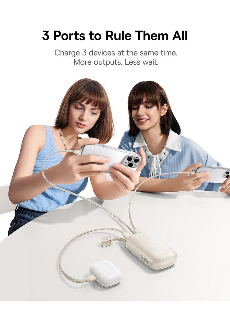 Baseus EnerFill FC21 Qpow 3 Ultra Digital Display Power Bank with Detachable Cable – 20000mAh, 45W – Natural Titanium Natural Titanium - Image 5