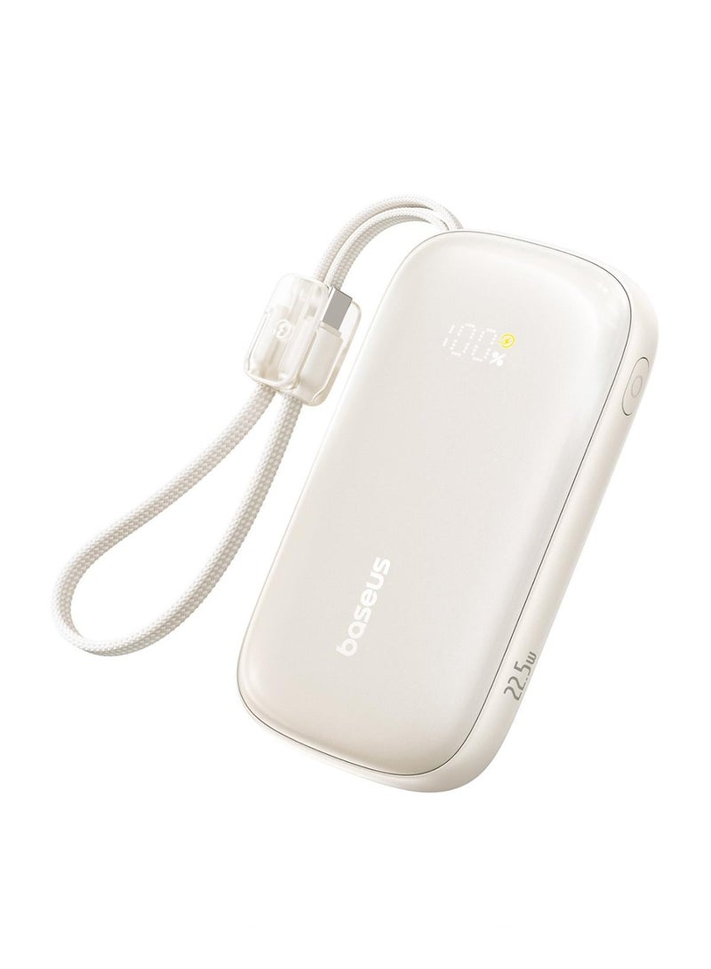 Baseus EnerFill FC21 Qpow 3 Ultra Digital Display Power Bank with Detachable Cable – 20000mAh, 45W – Natural Titanium Natural Titanium - Image 1
